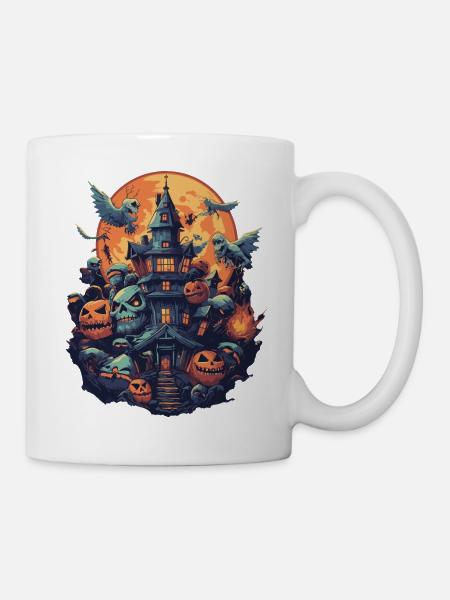 Pumpkin Fortress in Halloween Glow - Mug - white