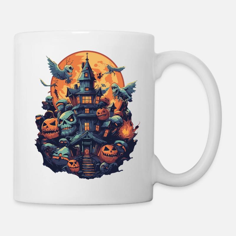 Pumpkin Fortress in Halloween Glow - Mug - white