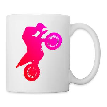 Motocross Dirtbike Damen Freestyle Motocross - Tasse - Weiß - Rechts