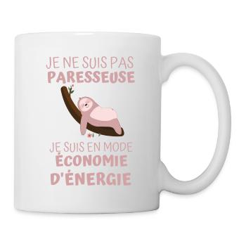 Pas paresseuse je suis en mode économie d énergie - Mug blanc - blanc - Droite