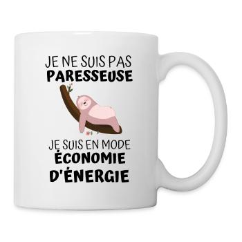 Pas paresseuse je en mode économie d énergie 2 - Mug blanc - blanc - Droite