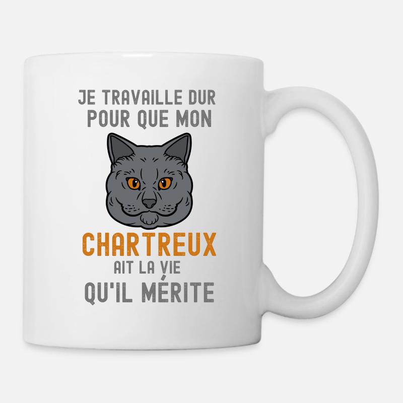 Chat chartreux - Mug blanc - blanc