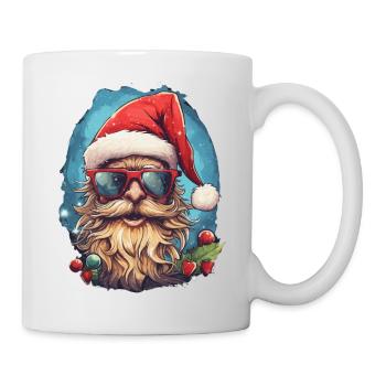 Comic book head of Santa Claus with glasses - Mug - white - Right