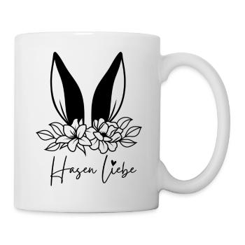 Hasenliebe Herz Floral - Tasse - Weiß - Rechts