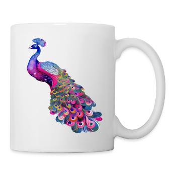 peacock bird colorful beautiful fantasy colorful - Mug - white - Right