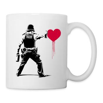 I ♥️ Police StreetArt Banksy style - Mug - white - Right