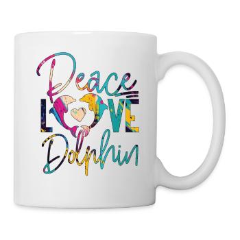 Dolphin Peace Love Dolphin - Tasse - Weiß - Rechts