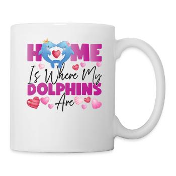 Dolphin Home est l’endroit où mes dauphins - Mug blanc - blanc - Droite