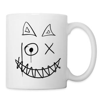 Grinsekatze Hahaha - Tasse - Weiß - Rechts