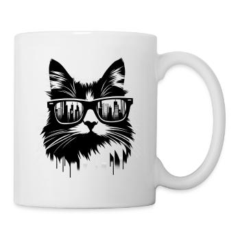 Cat Cool Sonnenbrille - Tasse - Weiß - Rechts