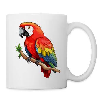 Ara perroquet coloré - Mug blanc - blanc - Droite