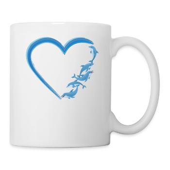 Dolphin Heart - Tasse - Weiß - Rechts