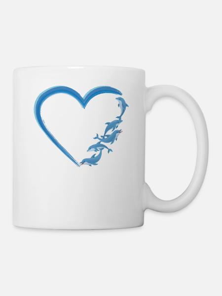 Dolphin Heart - Tasse - Weiß