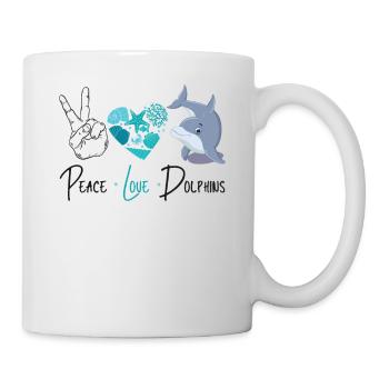 Dolphin Peace Love Dolphin - Tasse - Weiß - Rechts