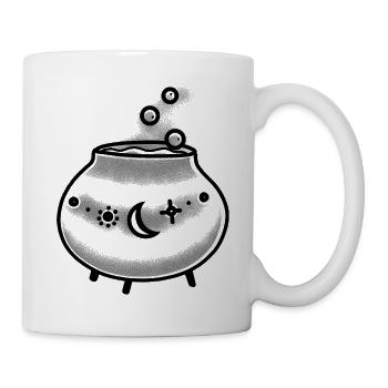 Magic witchy Cauldron with bubbles - Mug - white - Right