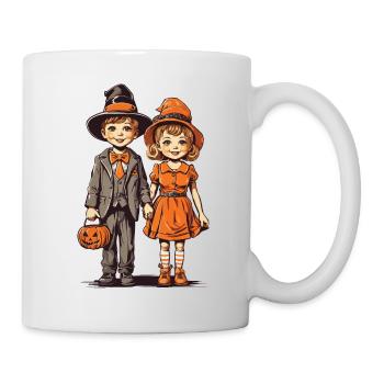 Retro Halloween Trick or Treat Kinder Design - Tasse - Weiß - Rechts