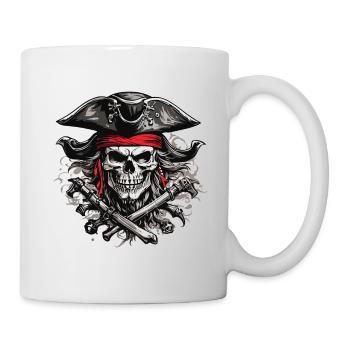 Jolly Roger Pirate Skull Party Halloween Design - Mug - white - Right