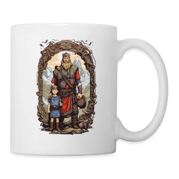 Viking père et fils guerrier famille honneur - Mug blanc - blanc - Droite