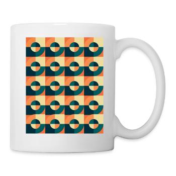 Formes géométrique rétro vintage - Mug blanc - blanc - Droite