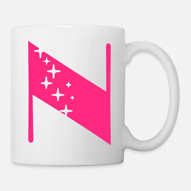 Lettre N Paillettes - Mug blanc - blanc