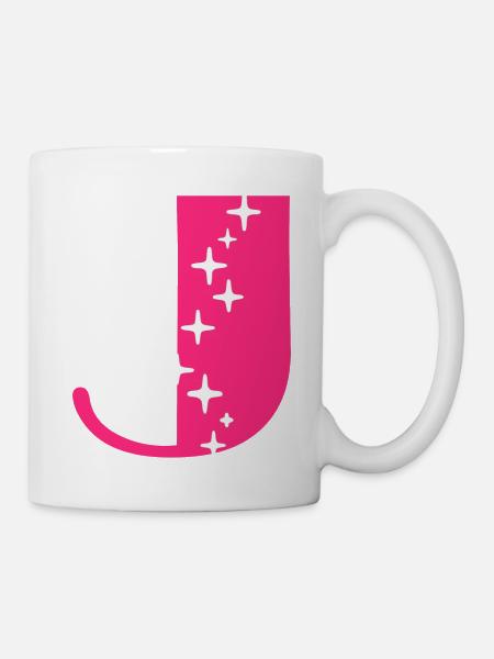 Letter J Glitter - Mug - white