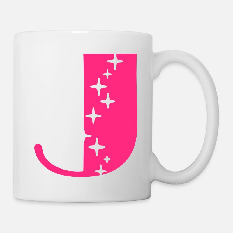 Buchstabe J Glitzer - Tasse - Weiß