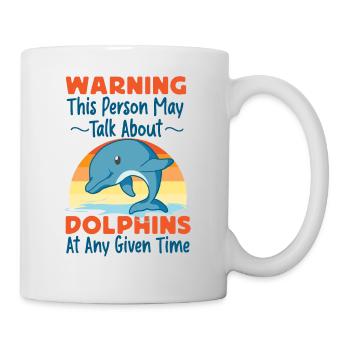 Dolphin Retro Warning This Person - Mug - white - Right