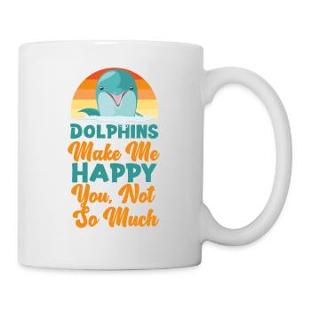 Dolphin Retro Dolphins Make Me - Tasse - Weiß - Rechts