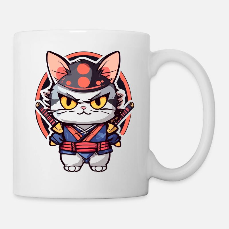 Samurai Cat #3 - Mug - white