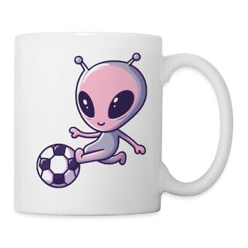 Joueur de football extraterrestre style de dessin animé - Mug blanc - blanc - Droite