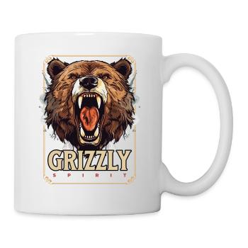 Bear Grizzly Roars Bear Head Nature Wilderness Forest - Mug - white - Right