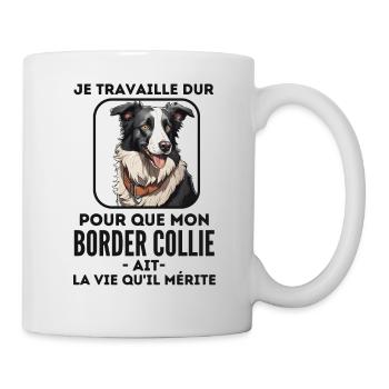 Chien de race border collie 5 - Mug blanc - blanc - Droite