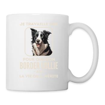 Chien de race border collie 6 - Mug blanc - blanc - Droite
