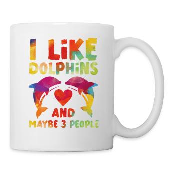 Aquarelle de dauphin j’aime les dauphins - Mug blanc - blanc - Droite