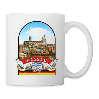Deutschland Passau Bayern Vintage - Tasse - Weiß - Rechts