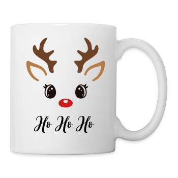 Ho Ho Ho Aufdruck Rentier - Tasse - Weiß - Rechts