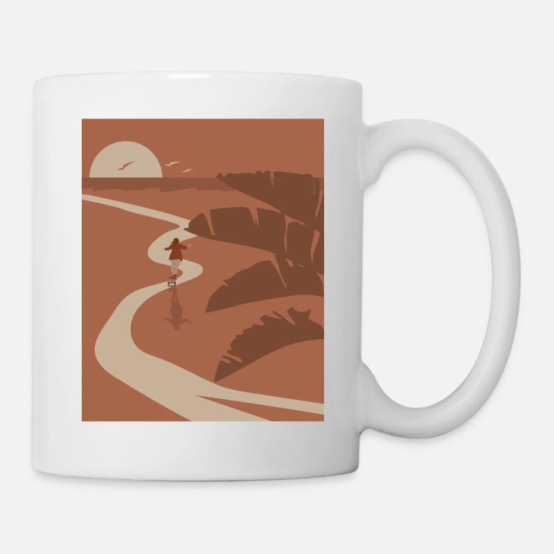 Longboard Skater - Tasse - Weiß