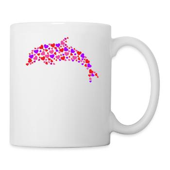 Dolphin Heart - Tasse - Weiß - Rechts