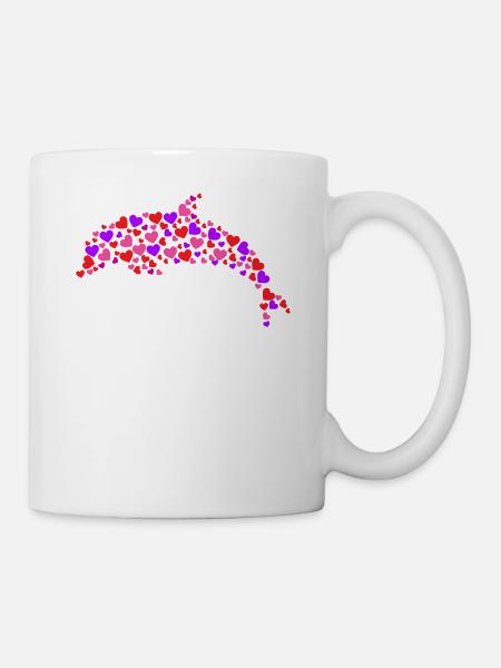 Dolphin Heart - Tasse - Weiß