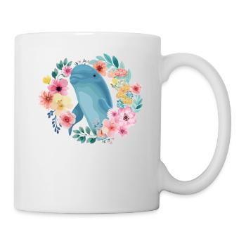 Dolphin Flower Floral - Mug - white - Right