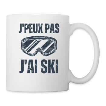 Je peux pas j ai ski skieur - Mug blanc - blanc - Droite