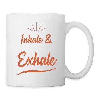 Inhale & Exhale Saying - Mug - white - Right