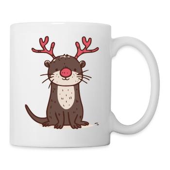 Noël de loutre - Mug blanc - blanc - Droite