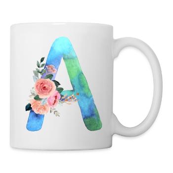 Lettre A watercolor - Mug blanc - blanc - Droite