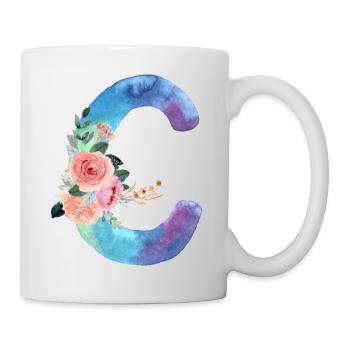 Lettre c watercolor - Mug blanc - blanc - Droite