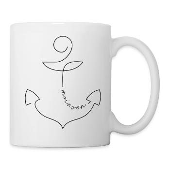 Moinsen Schriftzug Anker - Tasse - Weiß - Rechts