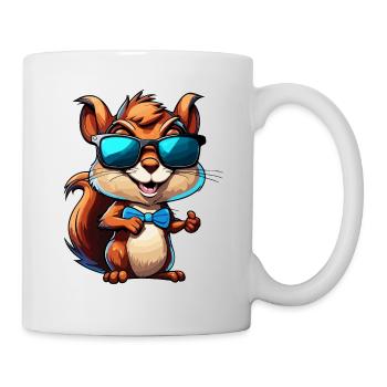 Eichhörnchen / Tier / Nagetier / Waldtier / Comic - Tasse - Weiß - Rechts
