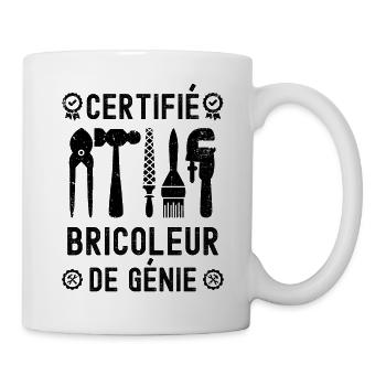 certifié bricoleur de génie bricolage 2 - Mug blanc - blanc - Droite