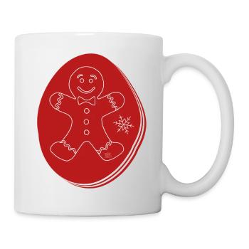 « Biscuit », design bohème au trait, série « Noël » - Mug blanc - blanc - Droite
