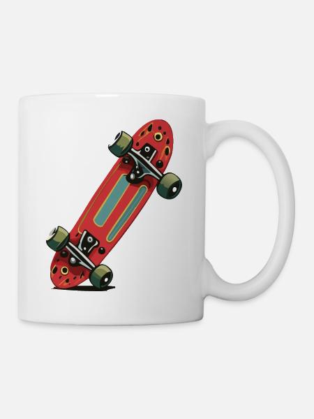 Skateboard - Tasse - Weiß